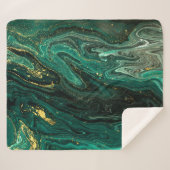 Couverture Sherpa Marbre vert : Abstrait Agate Ripple. (Devant (Horizontal))