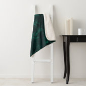 Couverture Sherpa Marbre vert foncé, texture transparente. (En situation)