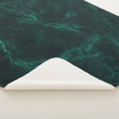 Couverture Sherpa Marbre vert foncé, texture transparente. (3/4)