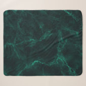 Couverture Sherpa Marbre vert foncé, texture transparente. (Devant (Horizontal))