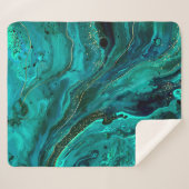 Couverture Sherpa Marbre vert & Or : Texture luxueuse (Devant (Horizontal))