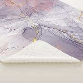 Couverture Sherpa Marbre violet et or (3/4)