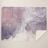 Couverture Sherpa Marbre violet et or (Devant (Horizontal))