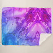 Couverture Sherpa Marbre Violet Exotique (Devant (Horizontal))