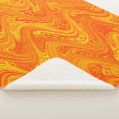 Couverture Sherpa Marbrure Orange Jaune Rouge Motif (3/4)