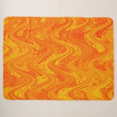 Couverture Sherpa Marbrure Orange Jaune Rouge Motif (Devant (Horizontal))