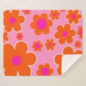 Couverture Sherpa Marché aux Fleurs Amsterdam Fleurs Rétro Rose Oran (Devant (Horizontal))