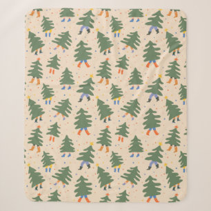 Couverture Sherpa Marche Whimsical Motif des arbres de Noël