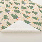 Couverture Sherpa Marche Whimsical Motif des arbres de Noël (3/4)