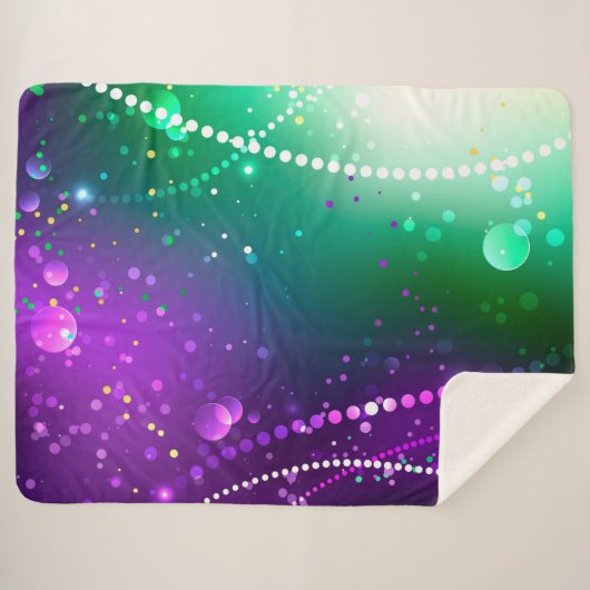 Couverture Sherpa Mardi Gras Festive Purple Background (Devant (Horizontal))