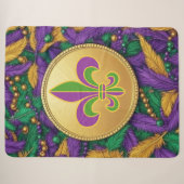 Couverture Sherpa Mardi Gras Fleur de lis (Devant (Horizontal))