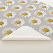 Couverture Sherpa Marguerites blanches sur gris clair Arrière - plan (3/4)