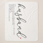 Couverture Sherpa Mari Écarlate Amour Cœur Élégant Script Définition (Devant)