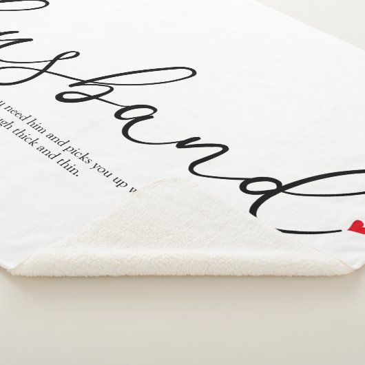 Couverture Sherpa Mari rouge amour coeur élégant définition de scrip (3/4)