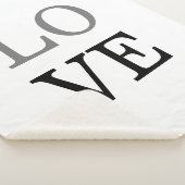 Couverture Sherpa Mariage Amour Script Noir Gris  (3/4)