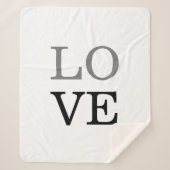 Couverture Sherpa Mariage d'amour de script noir gris (Devant)