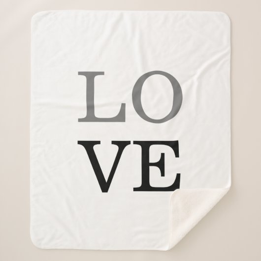 Couverture Sherpa Mariage d'amour de script noir gris (Devant)