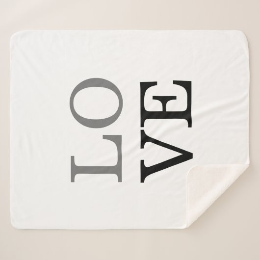 Couverture Sherpa Mariage d'amour de script noir gris (Devant (Horizontal))