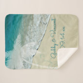 Couverture Sherpa Mariage de plage tropicale (Devant (Horizontal))