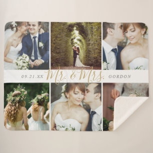 Couverture Sherpa Mariage Keepsaké M. et Mme 6 Collage de photos