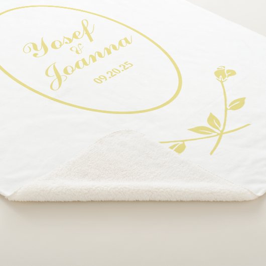 Couverture Sherpa Mariage or et blanc (3/4)