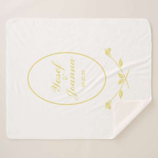 Couverture Sherpa Mariage or et blanc (Devant (Horizontal))