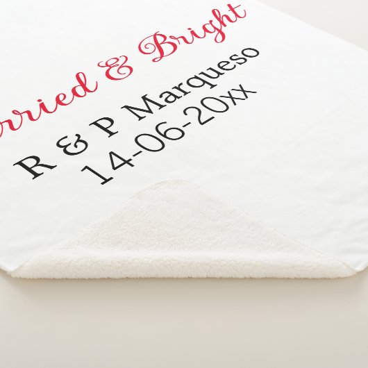 Couverture Sherpa Marié & lumineux ajouter nom de couple mariage ajo (3/4)
