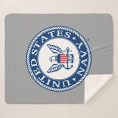 Couverture Sherpa Marine américaine | Navy Alt Emblem (Devant (Horizontal))