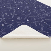 Couverture Sherpa Marine Blue Starfish & Sand Dollar Sherpa Blanket (3/4)