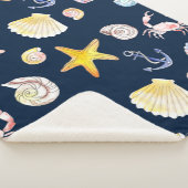 Couverture Sherpa Marine Life & Ancres (Dark) Sherpa Blanket (3/4)