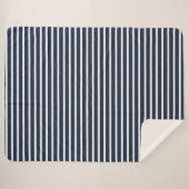 Couverture Sherpa Marine nautique et rayures blanches (Devant (Horizontal))