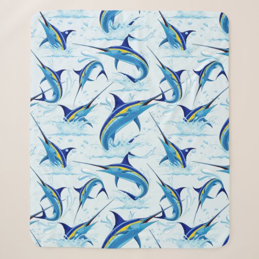 Couverture Sherpa Marlin Bleu Jaillissant de l'Océan (Devant)