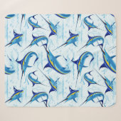 Couverture Sherpa Marlin Bleu Jaillissant de l'Océan (Devant (Horizontal))