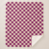 Couverture Sherpa Maroon and beige checkerboard pattern (Devant)
