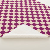Couverture Sherpa Maroon and beige checkerboard pattern (3/4)