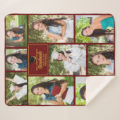 Couverture Sherpa Maroon Gold Graduate Photo Collage Graduation (Devant (Horizontal))