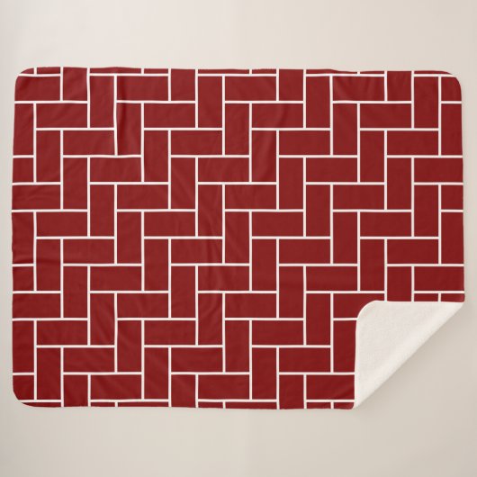 Couverture Sherpa Maroon Herringbone Motif (Devant (Horizontal))