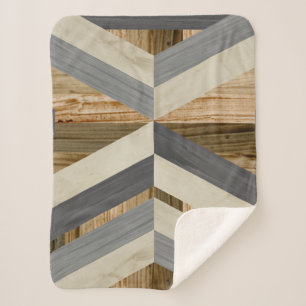 Couverture Sherpa Marqueterie géométrique