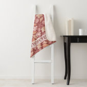 Couverture Sherpa Marsala motif feuille (En situation)