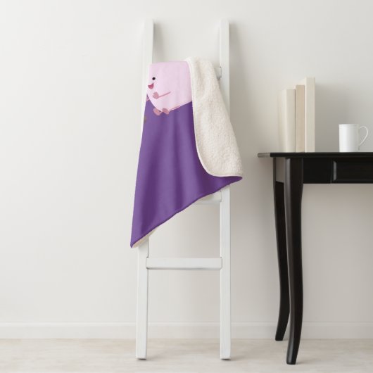 Couverture Sherpa Marshmallows mignons roses par dessin animé sur le (En situation)