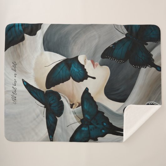Couverture Sherpa Mascarade de papillon bleu (Devant (Horizontal))
