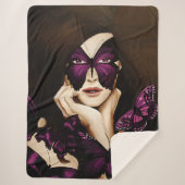 Couverture Sherpa Mascarade de papillon pourpre (Devant)