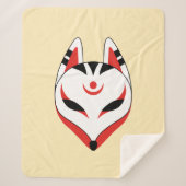 Couverture Sherpa Masque japonais Kitsune Fox jaune (Devant)