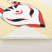 Couverture Sherpa Masque japonais Kitsune Fox jaune (3/4)