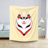 Couverture Sherpa Masque japonais Kitsune Fox jaune