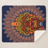 Couverture Sherpa Masque rituel du roi guerrier tribal (Devant (Horizontal))