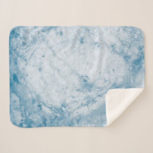 Couverture Sherpa Matelas à fleurs bleu et blanc (Devant (Horizontal))