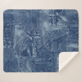 Couverture Sherpa matériau de denim, (Devant (Horizontal))