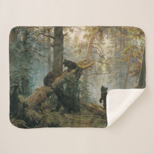 Couverture Sherpa Matin dans une forêt de pins (Ours dans les bois)