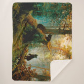 Couverture Sherpa Matin dans une pinède Ours avec des oursons Chichk (Devant)